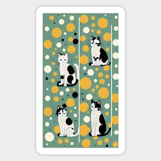 Polka Dot Purr: Playful Cat Design Magnet